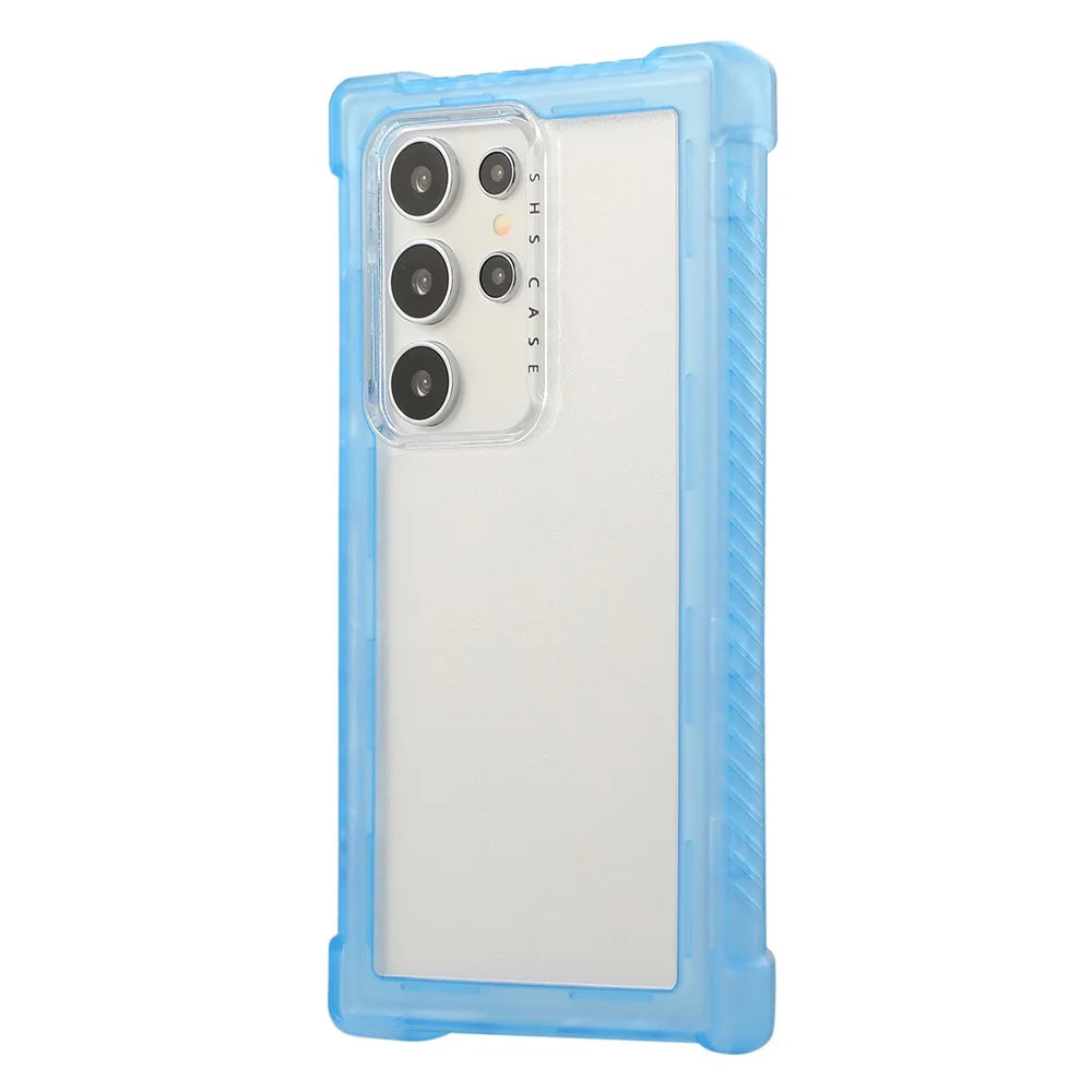 For Samsung Galaxy S24 Ultra Case TPU+PC 3-in-1 Protective Matte Phone Cover - Blue - 3