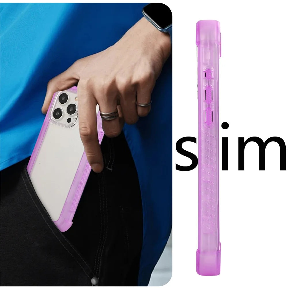 For iPhone 16 Pro Case TPU+PC 3-in-1 Matte Phone Cover Reinforced Corners - Purple - 7