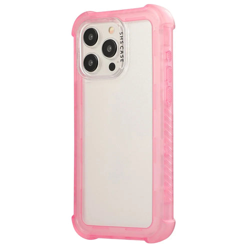 For iPhone 15 Pro Case Non-Slip Side Edge TPU+PC Matte Phone Cover - Pink - 1