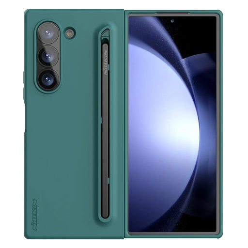 NILLKIN Flex Pure Fold Case for Samsung Galaxy Z Fold6 5G Silicone+PC Phone Cover with Stylus Pen - Green - 1