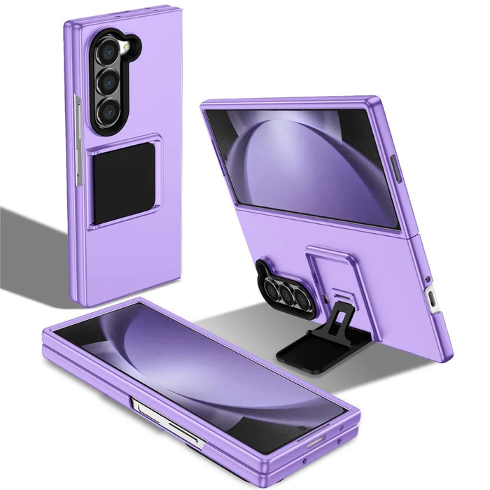 For Samsung Galaxy Z Fold6 5G Case Hidden Kickstand Hard PC Phone Cover - Purple - 1