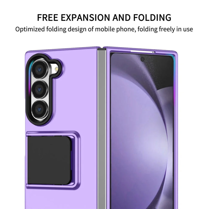 For Samsung Galaxy Z Fold6 5G Case Hidden Kickstand Hard PC Phone Cover - Purple - 3