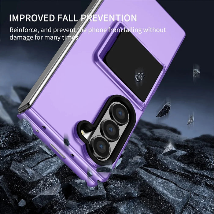 For Samsung Galaxy Z Fold6 5G Case Hidden Kickstand Hard PC Phone Cover - Purple - 4
