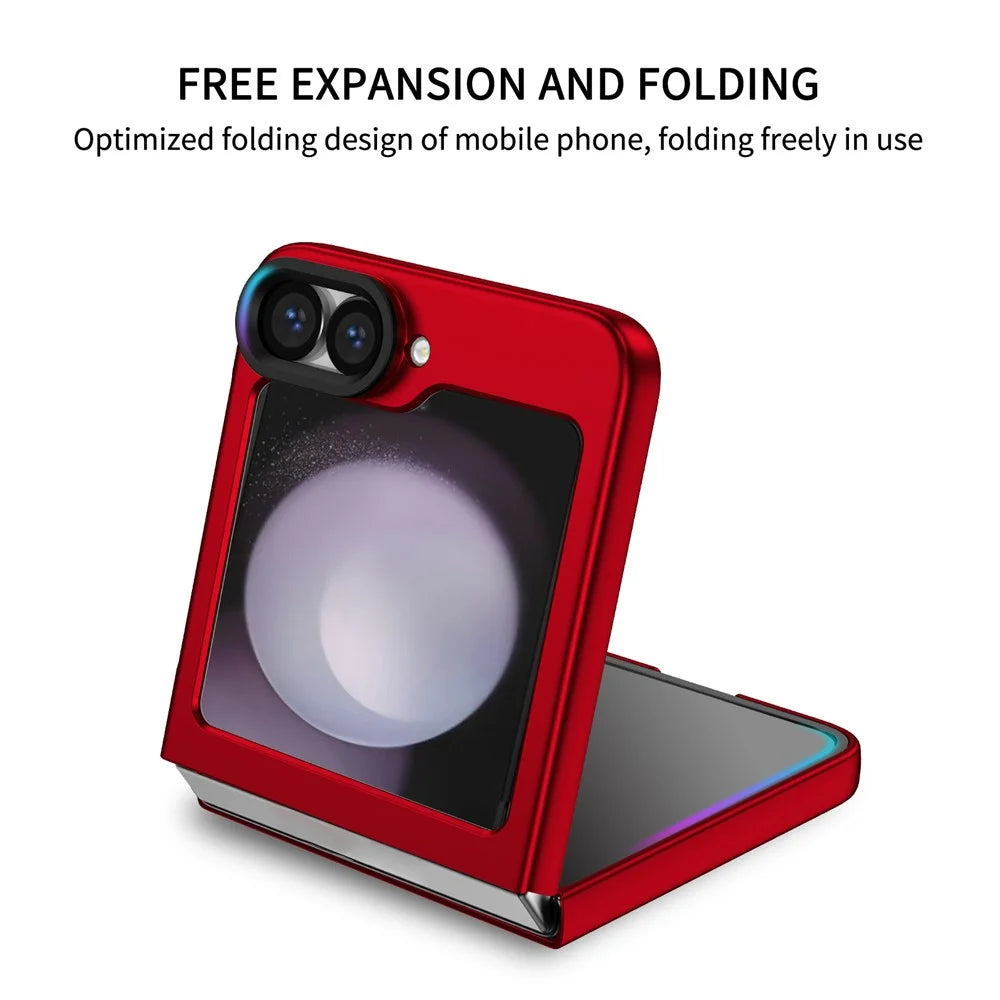 For Samsung Galaxy Z Flip7 FE 5G / Z Flip6 5G Case Kickstand Anti-Scratch Hard PC Phone Cover - Red - 3