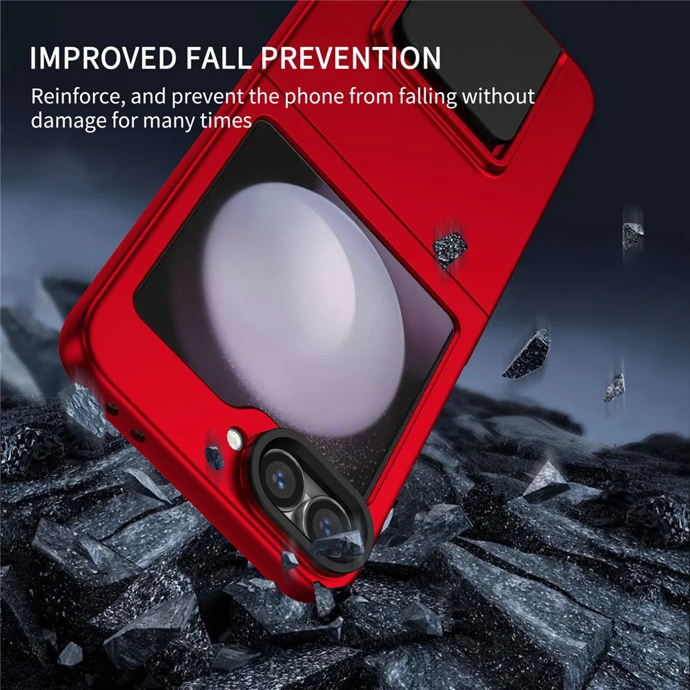 For Samsung Galaxy Z Flip7 FE 5G / Z Flip6 5G Case Kickstand Anti-Scratch Hard PC Phone Cover - Red - 4