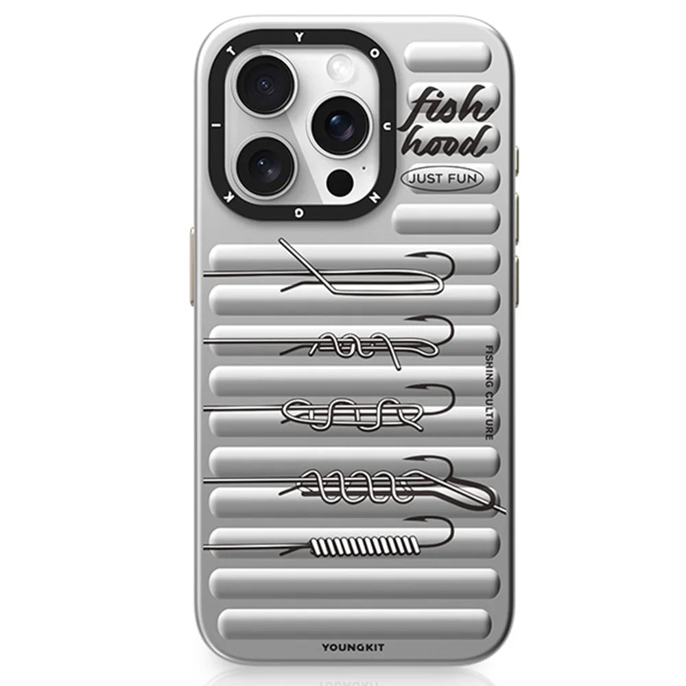 YOUNGKIT Fishing Series For iPhone 14 Pro Magnetic Case IMD Funny Pattern PC+TPU Phone Cover - 1