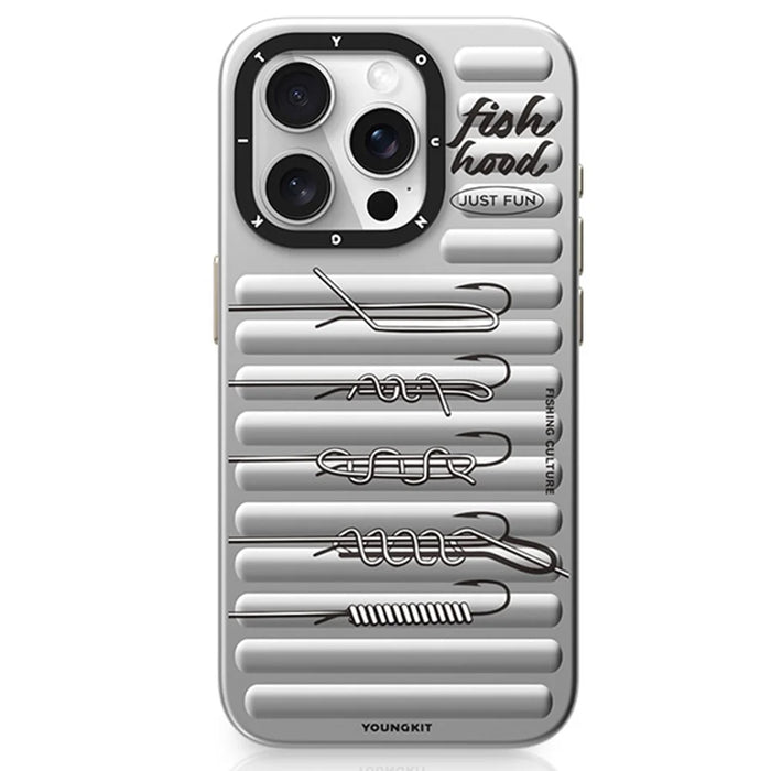 YOUNGKIT Fishing Series For iPhone 14 Pro Magnetic Case IMD Funny Pattern PC+TPU Phone Cover - 1