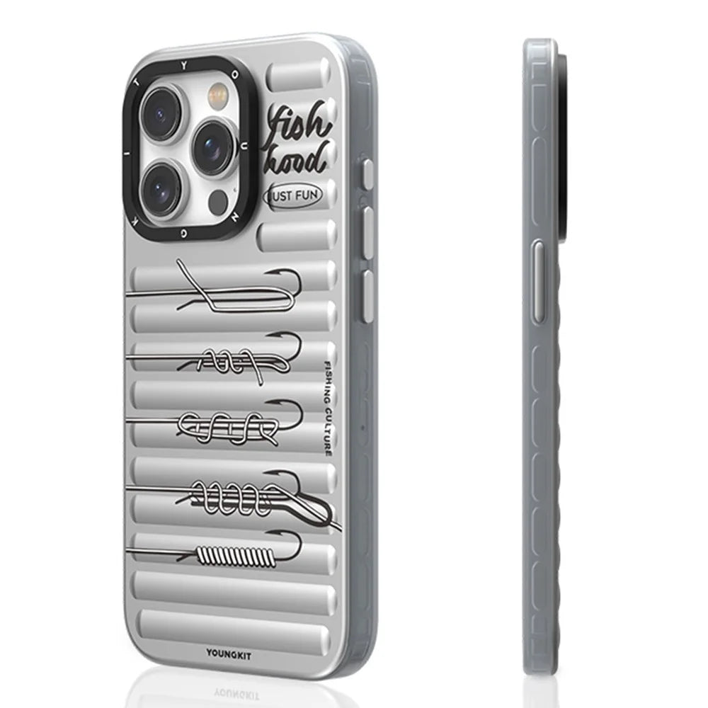 YOUNGKIT Fishing Series For iPhone 14 Pro Magnetic Case IMD Funny Pattern PC+TPU Phone Cover - 4
