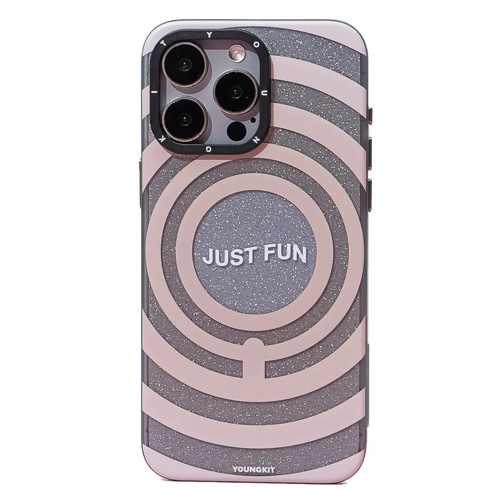 YOUNGKIT Dazzling Series For iPhone 14 Pro Max Magnetic Case Hard PC Phone Cover Print Pattern Design - Ring - 1