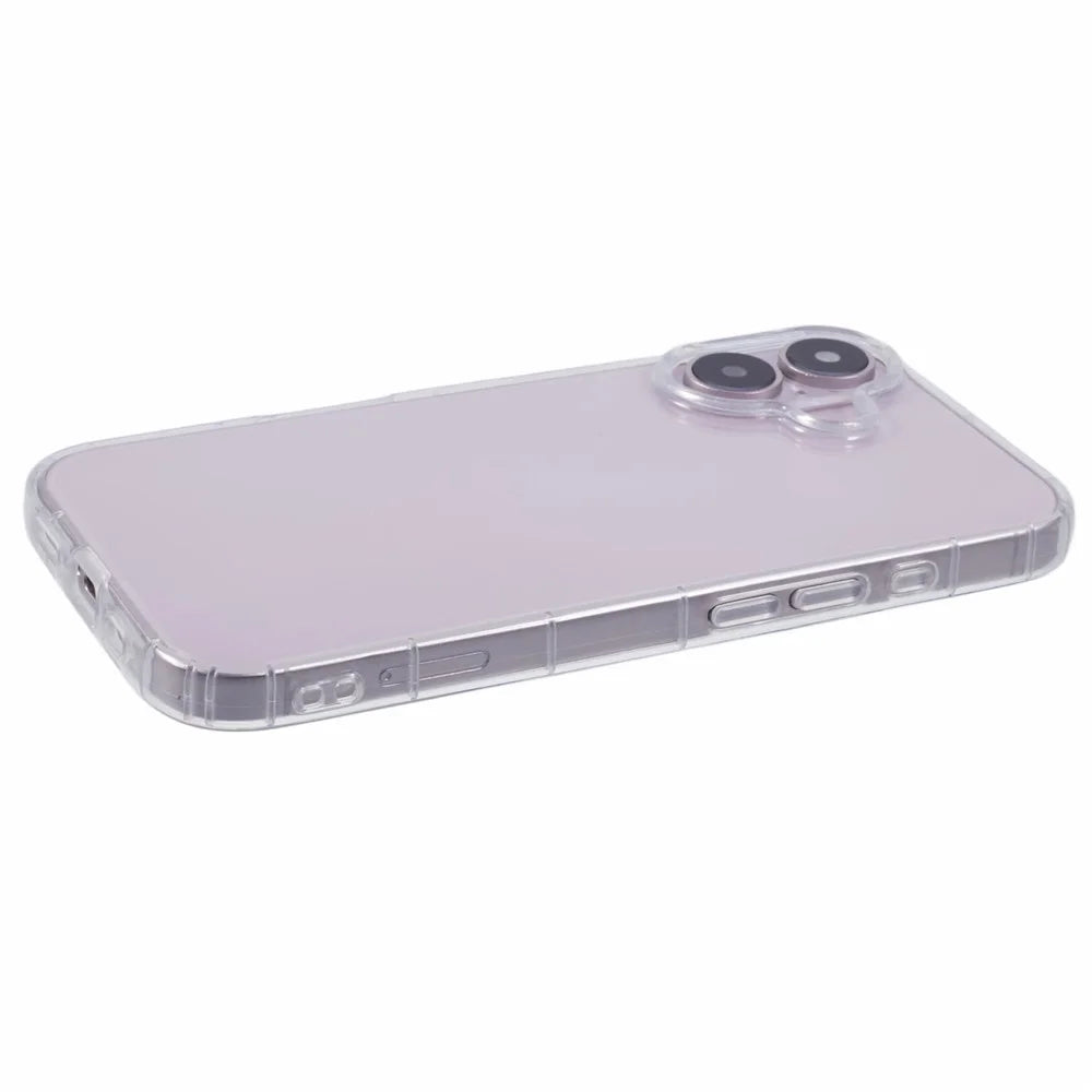 For iPhone 16 Clear Case Anti-Drop TPU Phone Cover (Big Rear Lens Hole) - 4