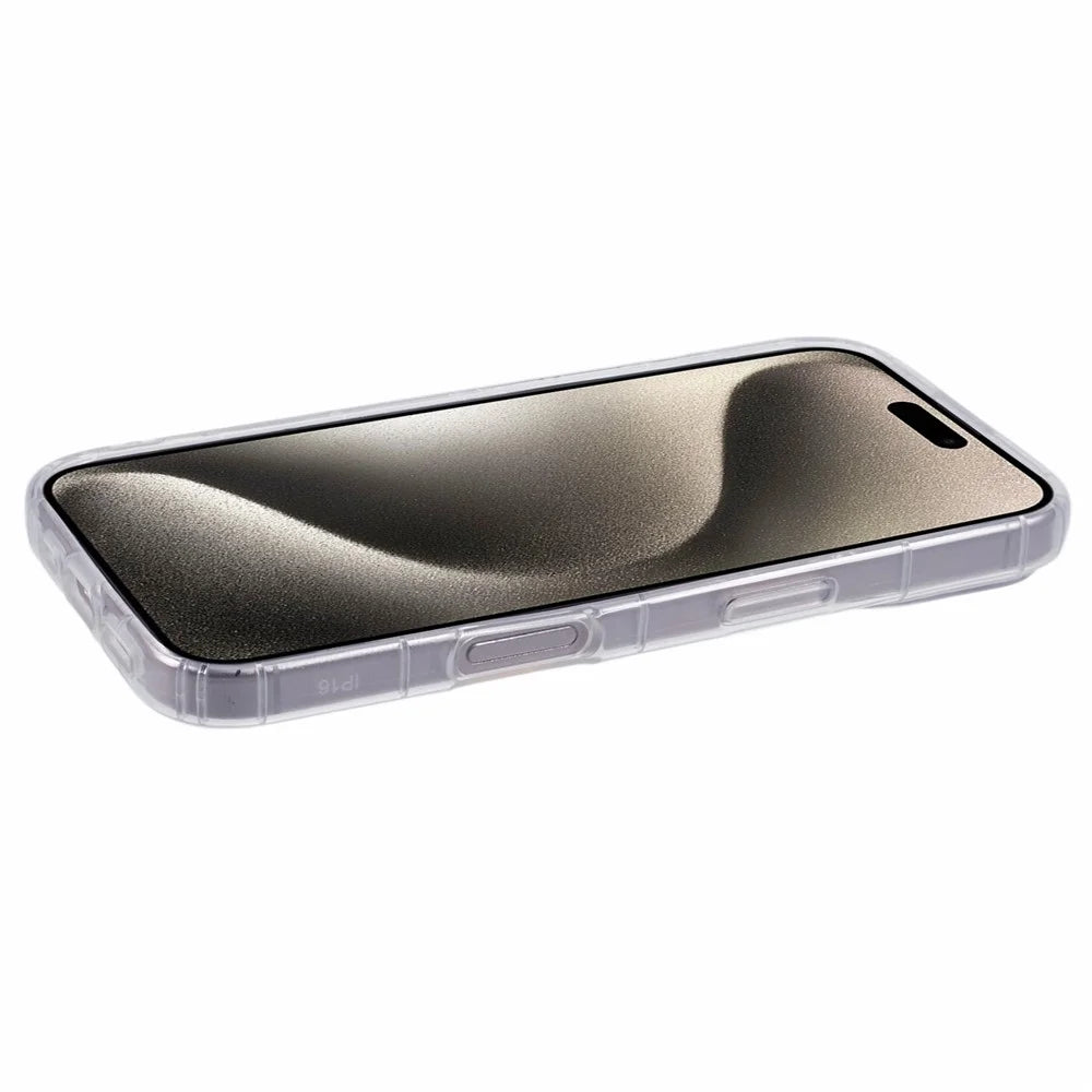 For iPhone 16 Clear Case Anti-Drop TPU Phone Cover (Big Rear Lens Hole) - 5
