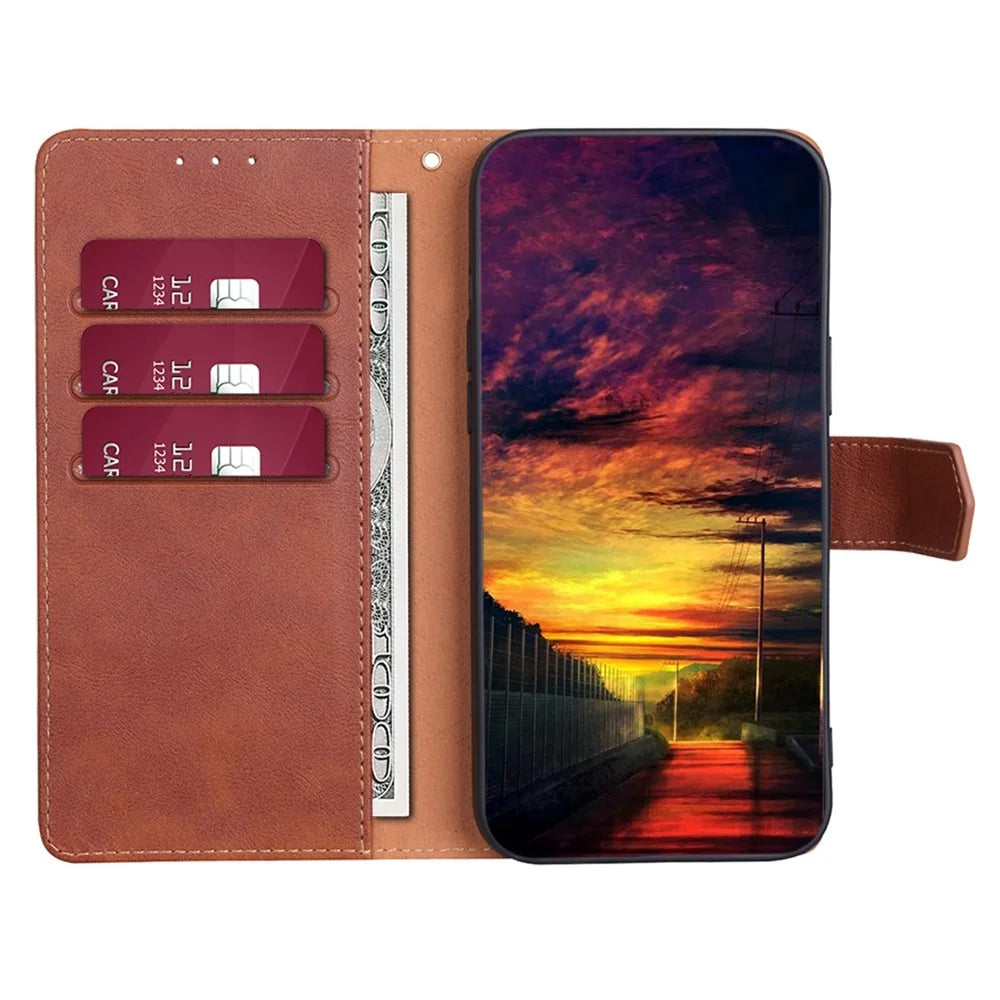 For Sony Xperia 5 IV 5G Waterproof PU Leather Case RFID Blocking Magnetic Clasp Phone Cover with Stand Wallet - Brown - 2