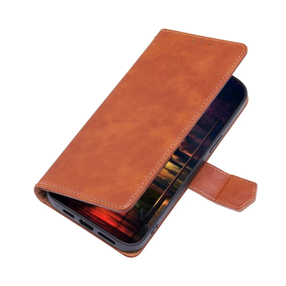 For Sony Xperia 5 IV 5G Waterproof PU Leather Case RFID Blocking Magnetic Clasp Phone Cover with Stand Wallet - Brown - 3