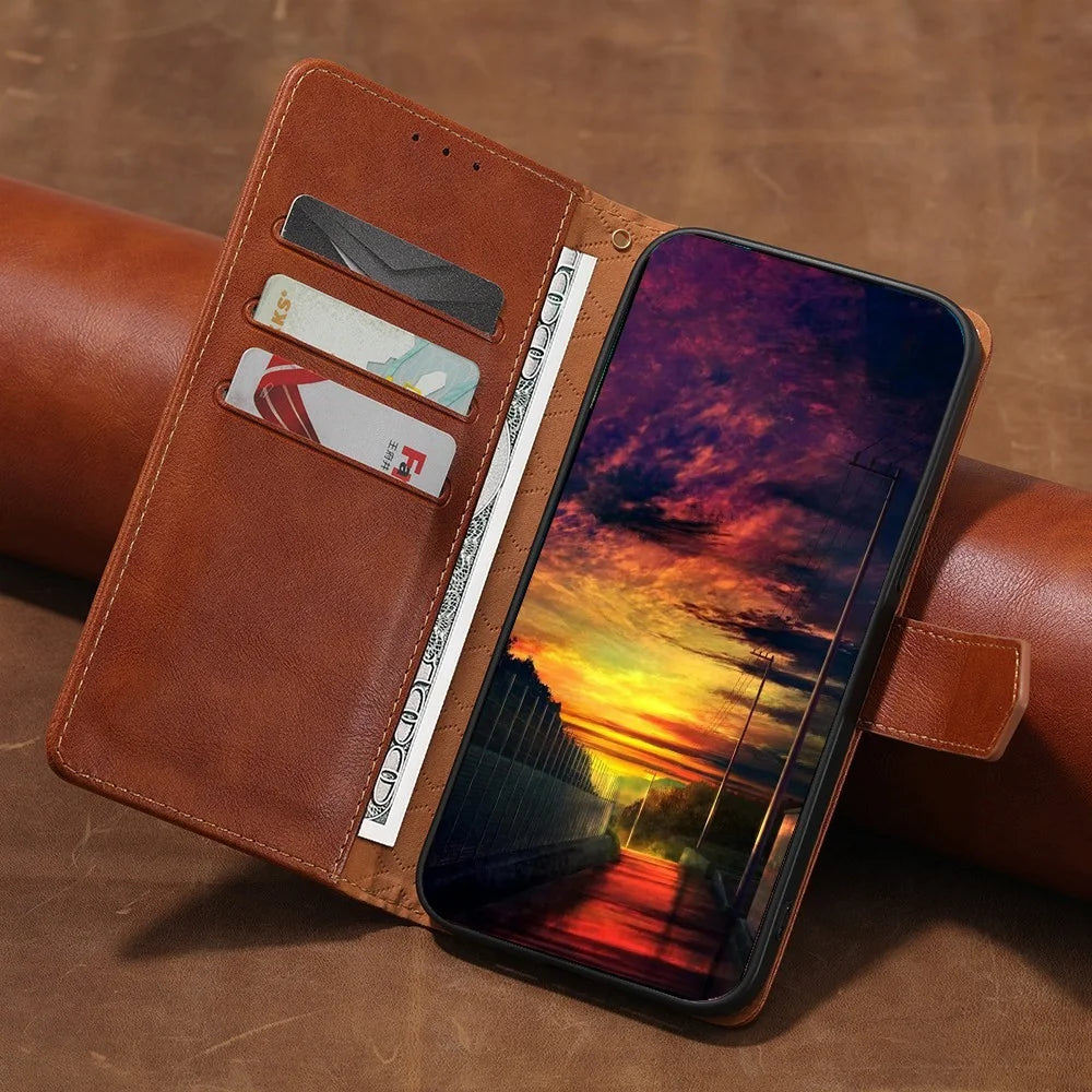 For Sony Xperia 5 IV 5G Waterproof PU Leather Case RFID Blocking Magnetic Clasp Phone Cover with Stand Wallet - Brown - 5
