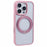 For iPhone 16 Pro Case PC+TPU Phone Cover Rotation Ring Holder Kickstand - Pink - 1