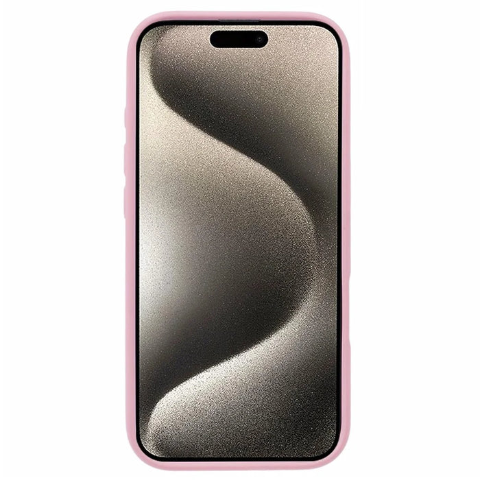 For iPhone 16 Pro Case PC+TPU Phone Cover Rotation Ring Holder Kickstand - Pink - 2