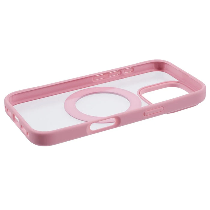 For iPhone 16 Pro Case PC+TPU Phone Cover Rotation Ring Holder Kickstand - Pink - 6