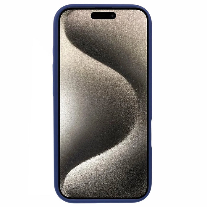 For iPhone 16 Case Built-In Kickstand PC+TPU Phone Cover Rotate Ring Holder - Blue - 2