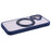 For iPhone 16 Case Built-In Kickstand PC+TPU Phone Cover Rotate Ring Holder - Blue - 7