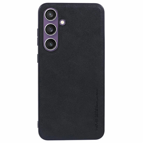 X-LEVEL Bojue-3 Series For Samsung Galaxy S24 FE Case PU Leather Business Phone Back Cover - Black - 1