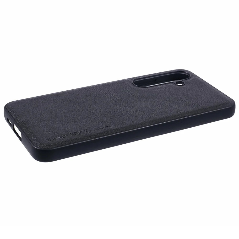 X-LEVEL Bojue-3 Series For Samsung Galaxy S24 FE Case PU Leather Business Phone Back Cover - Black - 5