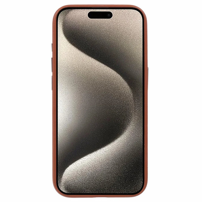 X-LEVEL For iPhone 15 Pro Case Slim PU Leather Hard PC Shell Phone Cover - Brown - 2