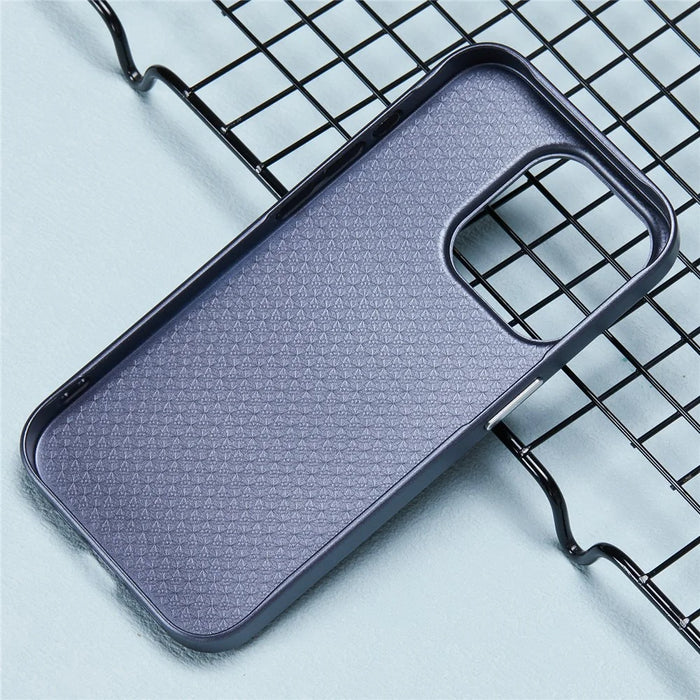 X-LEVEL For iPhone 15 Pro Case Ultra-Thin PC Hard Phone Cover Carbon Nano Fiber Texture - Blue - 4