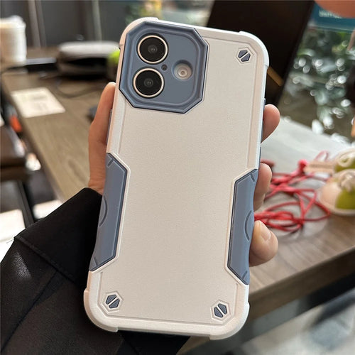 For iPhone 16 Case PC+TPU Protective Phone Cover - White - 1