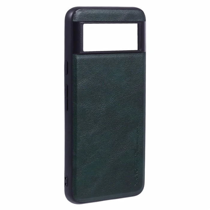 X-LEVEL Bojue-3 Series For Google Pixel 8a Case PU Leather Coated PC+TPU Anti-Scratch Cover - Midnight Green - 3