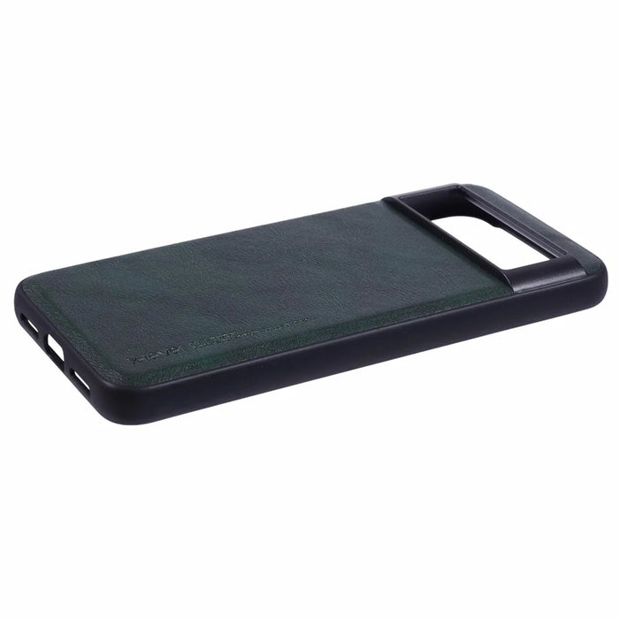 X-LEVEL Bojue-3 Series For Google Pixel 8a Case PU Leather Coated PC+TPU Anti-Scratch Cover - Midnight Green - 4