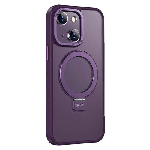 X-LEVEL For iPhone 14 Case  Compatible with MagSafe Kickstand TPU+PC Phone Cover - Purple - 1
