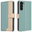 BINFEN COLOR BF33 For Samsung Galaxy S23 Leather Phone Case RFID Blocking Card Slots - Green - 1