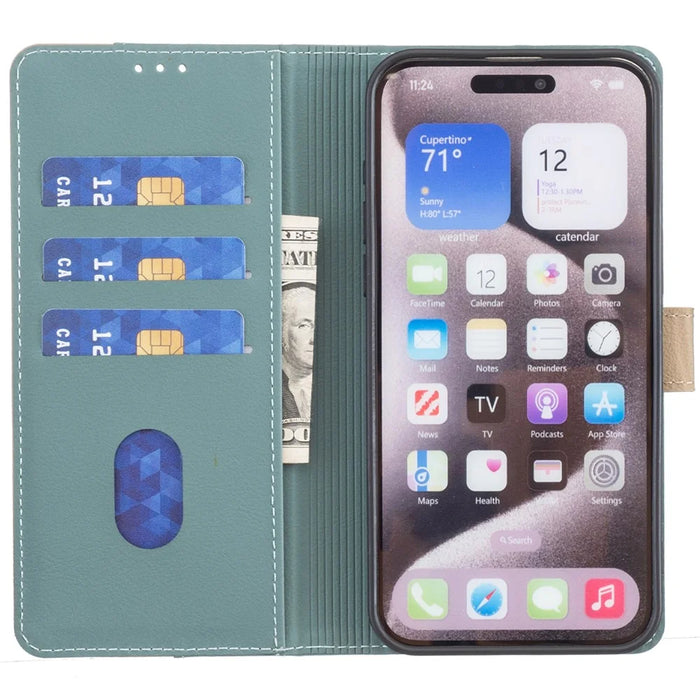 BINFEN COLOR BF33 For Samsung Galaxy S23 Leather Phone Case RFID Blocking Card Slots - Green - 2
