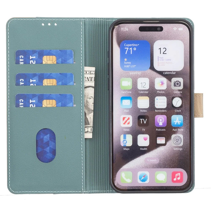 BINFEN COLOR BF33 For Samsung Galaxy A54 5G Case Wallet RFID Blocking Leather Cover - Green - 2