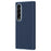 For Samsung Galaxy Z Fold4 5G Case Carbon Fiber Texture Leather Hard PC Phone Cover - Blue - 2