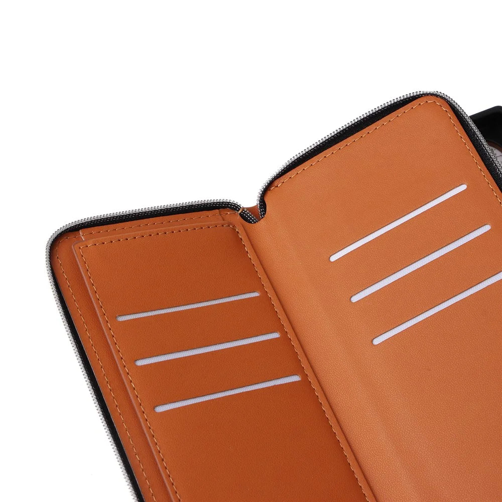 R20 For Samsung Galaxy S23 Ultra Case Zipper PU Leather Phone Cover with Straps - Brown - 6