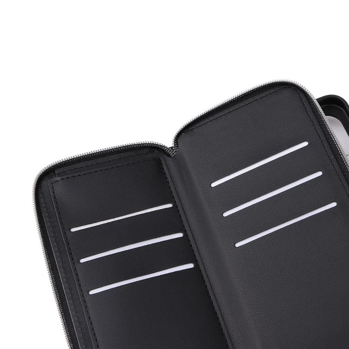 R20 For Samsung Galaxy S24+ Case Zipper Wallet PU Leather Stand Phone Cover - Black - 6