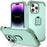 For iPhone 14 Pro Max L-Style Phone Case with Ring Holder Kickstand Protective Phone Back Cover - Green - 1