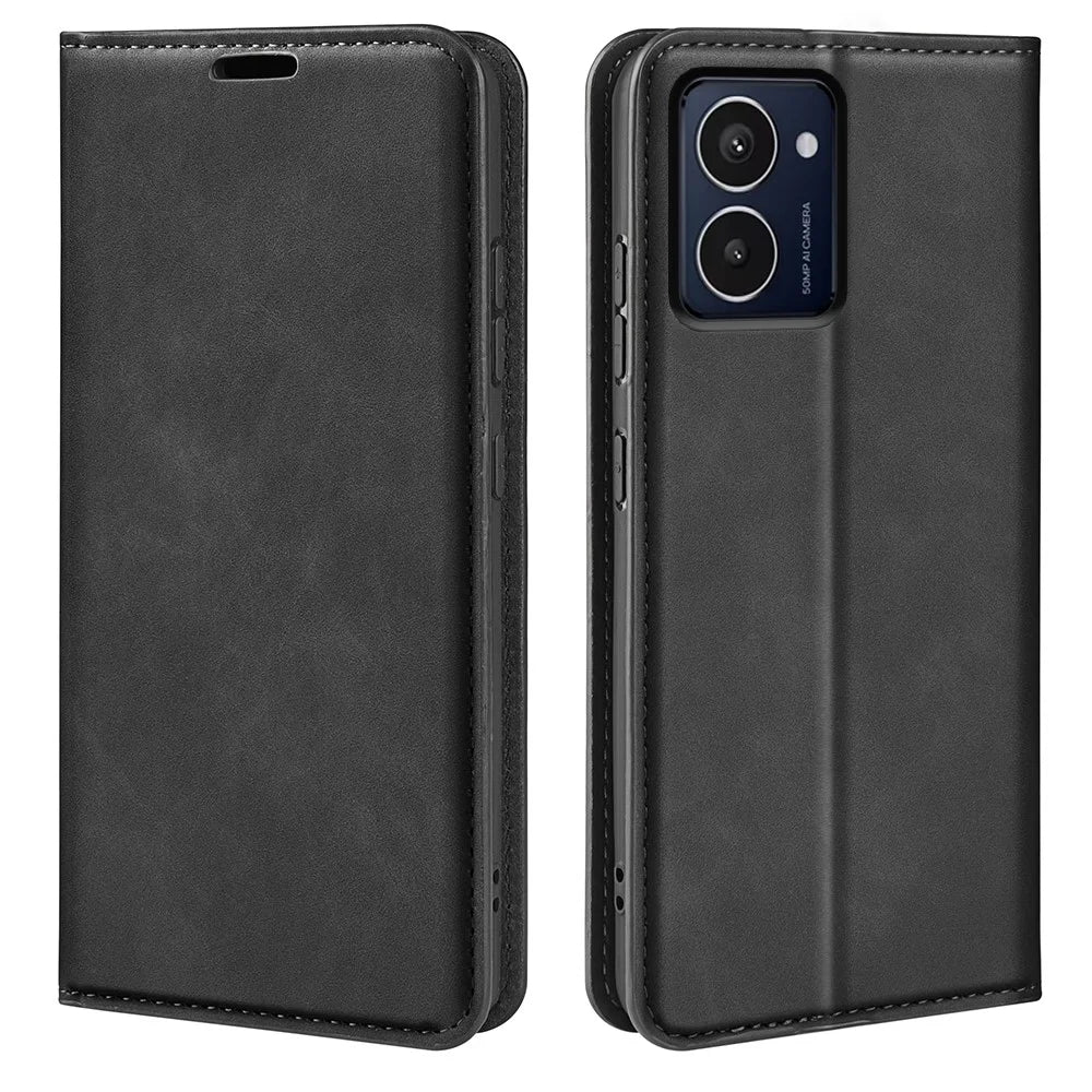 For HMD Pulse / Pulse+ / Pulse Pro Wallet Case Skin-Touch PU Leather Folio Flip Phone Cover - Black - 1