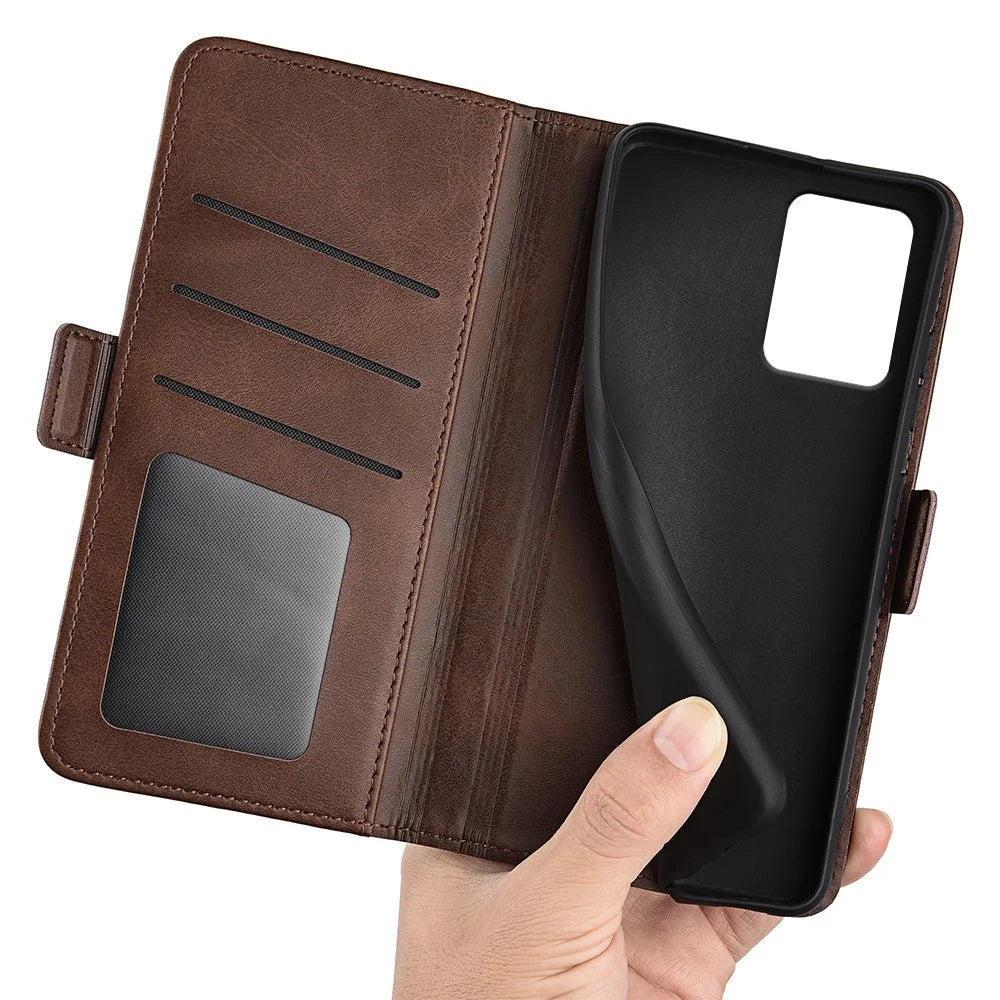 For HMD Pulse / Pulse+ / Pulse Pro Wallet Case Calf Texture Leather Stand Phone Cover - Brown - 4