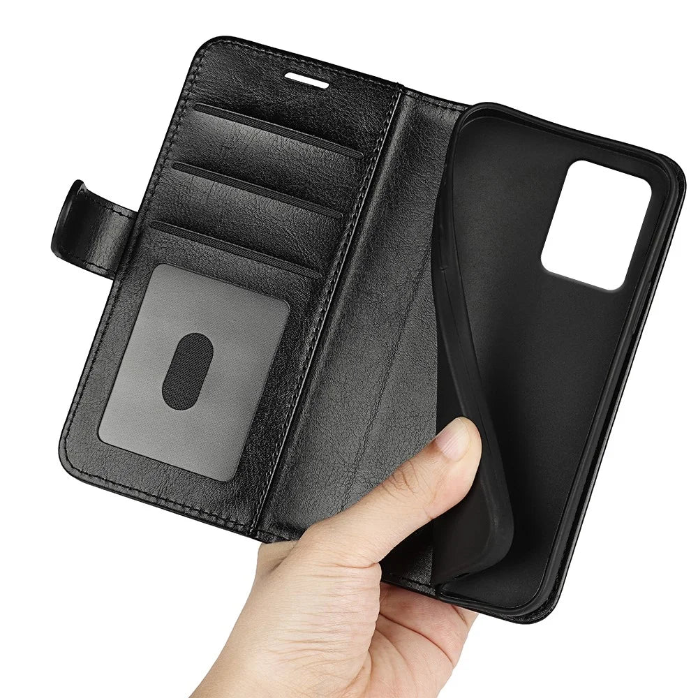 For HMD Pulse / Pulse+ / Pulse Pro Wallet Case Crazy Horse Texture Leather Stand Phone Cover - Black - 5