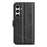 For Samsung Galaxy S24 FE Stand Case Calf Texture Anti-Scratch Leather Phone Cover - Black - 7