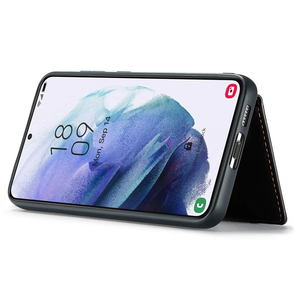 JEEHOOD J01 For Samsung Galaxy S23+ Case Leather Phone Back Cover Magnetic 2 in 1 Detachable - Black - 3