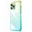 For iPhone 14 Pro Gradient Color Hard PC Case Dust-proof Electroplating Back Cover - Gradient Cyan Green - 1