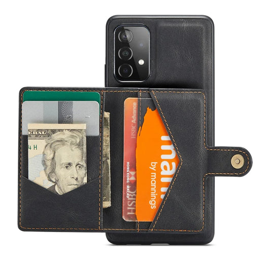 JEEHOOD J01 For Samsung Galaxy A52 4G / 5G / A52s 5G Case Leather + TPU Detachable Phone Cover Card Bag - Black - 2