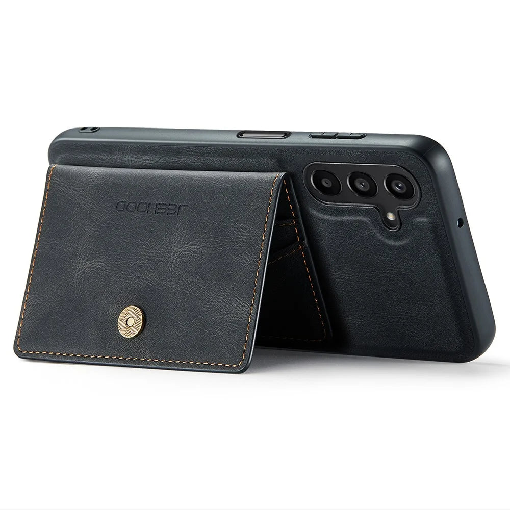 JEEHOOD J01 For Samsung Galaxy A15 4G / 5G Case Card Holder Detachable Leather + TPU Phone Cover - Black - 3