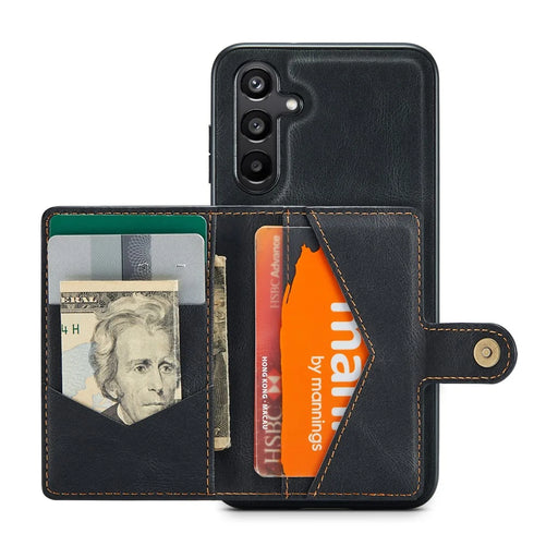 JEEHOOD J01 For Samsung Galaxy A54 5G Case with Card Holder Leather Back Cover Magnetic Case - Black - 2