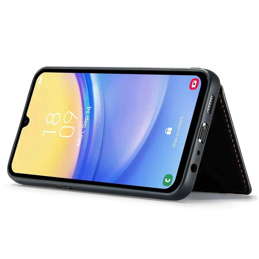 JEEHOOD J01 For Samsung Galaxy A54 5G Case with Card Holder Leather Back Cover Magnetic Case - Black - 4