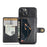 JEEHOOD J01 For iPhone 14 Case Leather+TPU Phone Cover Magnetic 2-in-1 Detachable - Black - 2