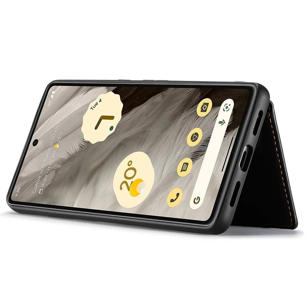 JEEHOOD J01 For Google Pixel 8 Pro Case PU Leather Card Bag Detachable 2-in-1 Back Cover - Black - 4